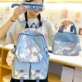 thumbnail image 4 of Girls Backpack Adorable School Backpack with Lunch Box and Pencil Bag for Girls, Kids Shoulder Bookbag School Bag Set for Middle School Students, Blue, 4 of 6