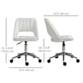 thumbnail image 2 of Cream White Velvet Swivel Office Chair | Mid-Back Computer Desk Chair with Adjustable Height & Breathable Design for Home Office & Living Room - 19.3" x 23.6", 2 of 7