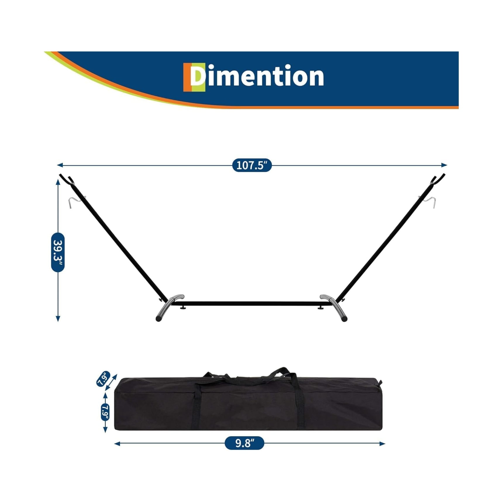 2-Person Hammock with Heavy-Duty Steel Stand,Portable,Easy Assembly, Up to 660lbs with Travel Bag for Camping Outdoor/Indoor Patio Backyard
