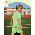 thumbnail image 4 of PatPat Boy Clothes Kids Clothes Set Solid Tee and Shorts Outfit Set 2 Piece 7-8Y, 4 of 9