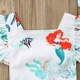 thumbnail image 3 of Infant Baby Girls Mermaid Romper Bodysuit Headband Clothes 2Pcs Outfit Set, 3 of 8