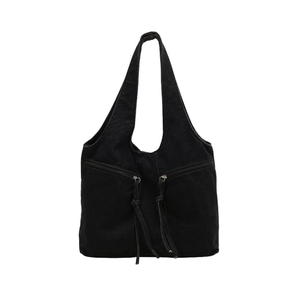 Denim Shoulder Bag Casual Tote Bag Large Hobo Handbag Jean Purse for Women with Magnetic Snap Closure