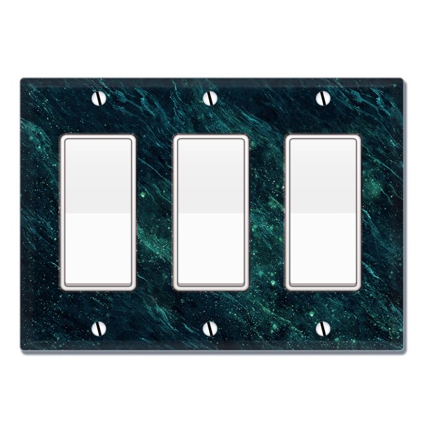 Wirester 3 Gang Decorator Light Switch Plate Wall Plate Cover Green Marble Walmart Com Walmart Com
