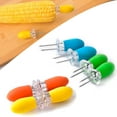 thumbnail image 1 of Piezas Tenedor de Maíz Grande de Acero Inoxidable, Soportes para Mazorcas de Maíz, Palillos de Maíz, Juego de Soportes para Mazorcas de Maíz, Soporte para Brochetas, Tenedor de Maíz para Barbacoa al, 1 of 7
