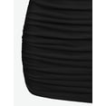 thumbnail image 4 of Women's Dress Ribbed Criss Cross Ruched Bodycon Dress Dresses Womens Elegant Woman's Evening Chic Black White Summer-Black-S, 4 of 5
