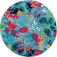 thumbnail image 3 of Unique Loom Azalea Collection Area Rug - Indica (5' 3" Round Aqua/Navy Blue), 3 of 7