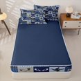 thumbnail image 4 of Homewish Rustic Farmhouse Mallard Zipper Full Size Comforter Sets with Fitted Sheet and 2 Pillowcases,Blue Camouflage Classic Plaid Jungle Wildlife Deer Zipper Bedding Set,Reversible,4 Pieces, 4 of 7