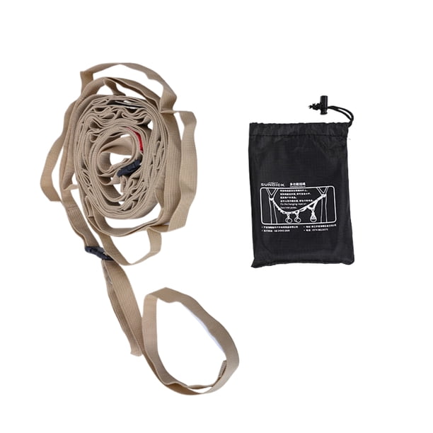 Advancent Cordón de acampada con cuerda colgante, longitud ajustable, cuerda fuerte y resistente, colgador de cordón portátil carpas Caqui