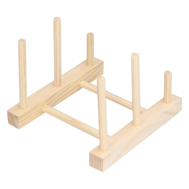 Organizer Wooden Dish Plate Drain Rack Non Defrmation Dinnerware Storage Organizer for Dish Plate Bowl Cup Pot Lid