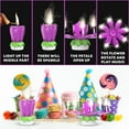 Nylea Musical Birthday Cake Candles, Lotus Flower Design with Rotating