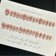 thumbnail image 1 of 24pcs Wearable Pink Press On Fake Nails Tips With Glue false nails design Butterfly Lovely Girl false nails With Wearing Tools LU, 1 of 7