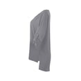 thumbnail image 4 of Qarigey Camisa de mujer con cuello en V Blusa suelta Manga larga Color sólido Top casual Prendas para la parte del cuerpo Gris M, 4 of 6
