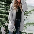 thumbnail image 4 of Lilgiuy Women's Solid Color Cardigan Wool Sweater Pocket Recreational Long Sleeve Tops Gray，10（XL） Winter Fashion 2022, 4 of 5
