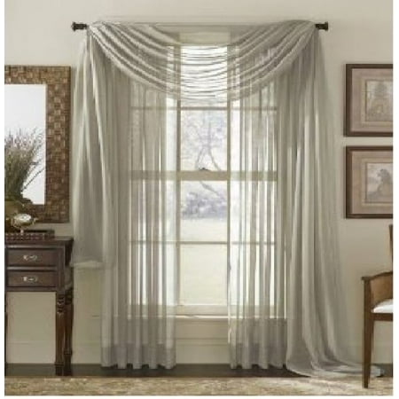 TWO PANELS 55 WIDE X 95" LENGTH GRAY SILVER 2 Piece Solid ...
