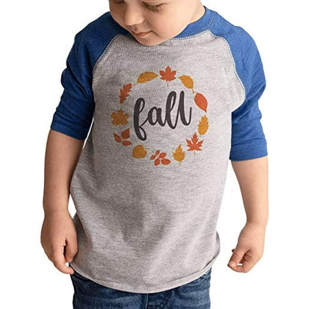 

7 ate 9 Apparel Kids Fall Leaves Raglan Blue