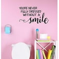 thumbnail image 4 of Bathroom Wall Décor Art - Never Dressed Without Your Smile - Wall Decal Vinyl Lettering Stickers 23x14-Inch Black, 4 of 6