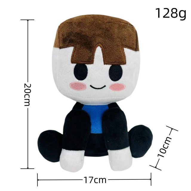 2025New Blox Buddies Plush Toys Cartoon Girl Black with Hat Yellow Decorative Doll Home Room Gifts for Kids 2023