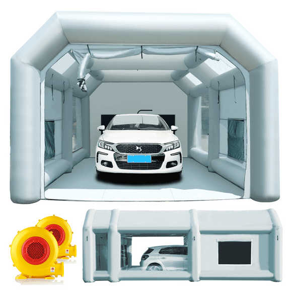 Sewinfla Inflatable Paint Booth 26x15x10Ft with Blowers Professional Inflatable Spray Booth Portable Car Painting Booth Tent for Car Garage Upgrade More Durable with Air Filter System