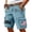 Sky Blue, variant on Men's Vintage Washed Cargo Shorts with America 250 Years Graphic and Utility Pockets Featuring Loose Fit Design for Summer Fishing Hiking Travel Vacation Army Green L