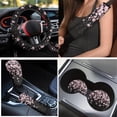 thumbnail image 3 of Yuyamidu Cherry Blossom Car Seat Covers Full Set of 15 Pink Car Floor Mats Steering Wheel Cover Safe Belt Pads Handbrake Cover Set Cup Holder, 3 of 6