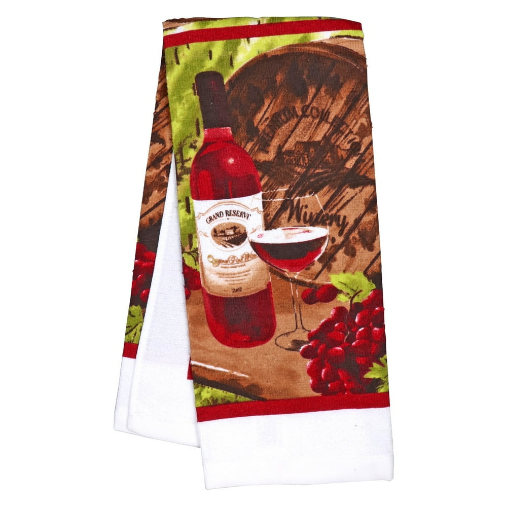 Kitchen Towels Dish Towels Wine Classic Theme Home Kitchen Towels