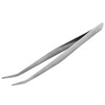 thumbnail image 1 of 5.9" Long Silver Tone Bent Curved Tip Tweezers Forceps Plier Hand Tool, 1 of 1