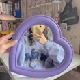 thumbnail image 1 of Heart Makeup Mirror Cosmetic Mirror Wall Desktop Mirror Bedroom Mirror,Valentines Day Gift(Purple), 1 of 4