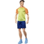 Ken Doll, Barbie Looks, Brown Hair, Color Block Tee & Blue Shorts