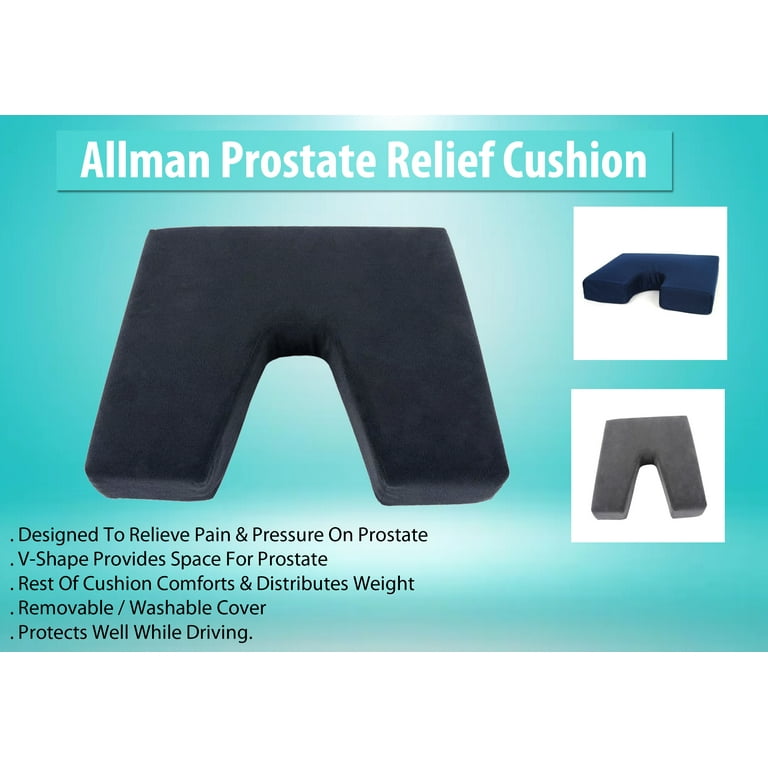 Allman -Prostate Cushion Relief Pain for Home Office Chair Car Seat  Washable H 3”x W 16”x L 18 Blue
