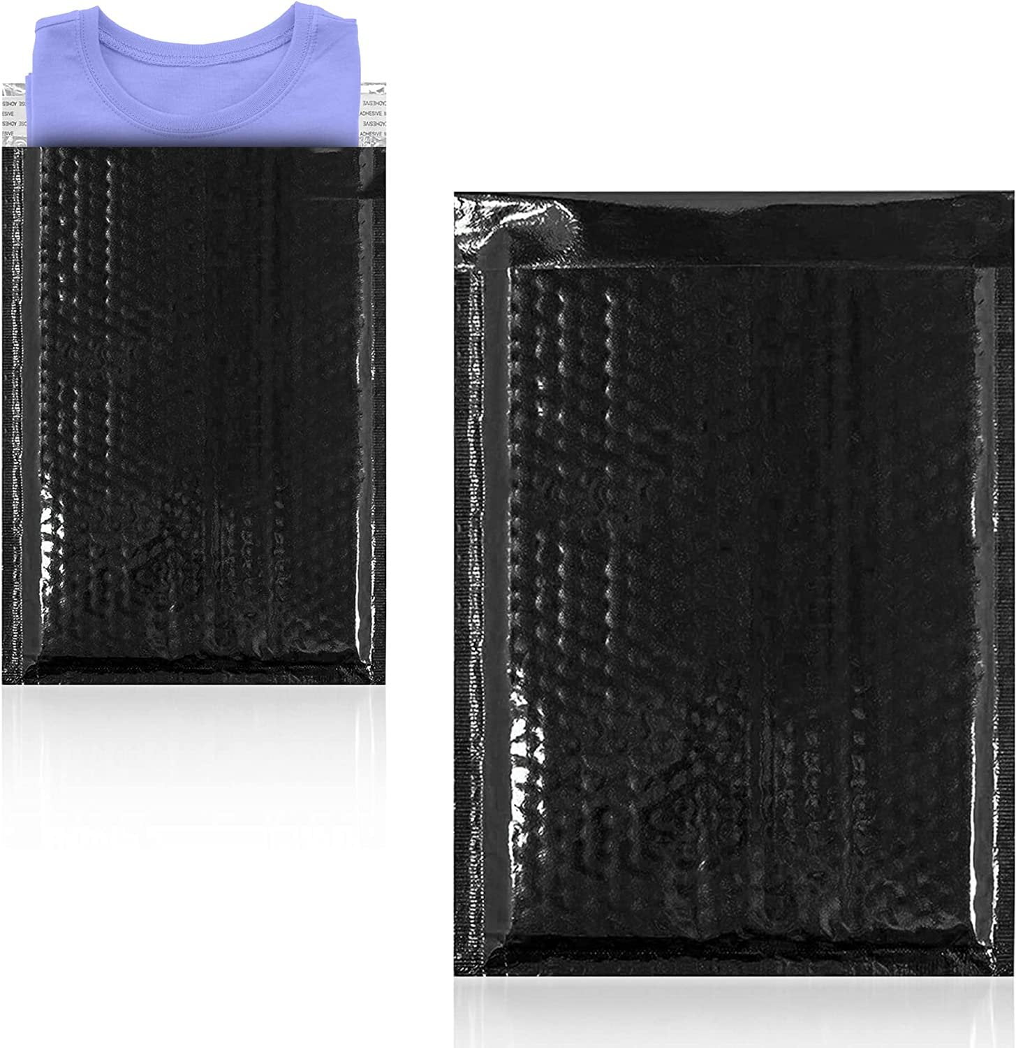 Black Bubble Mailers 7.25'' x 11'', Pack of 200 Metallic Padded