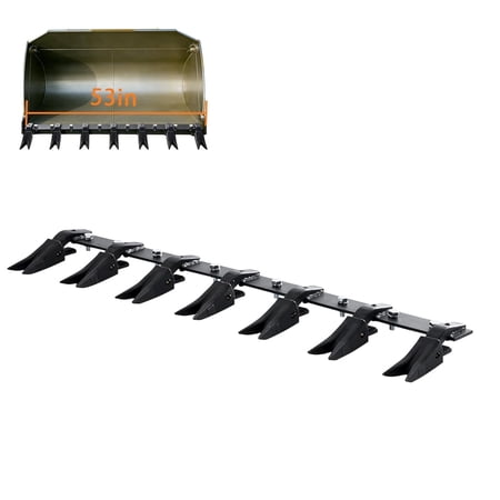 53 Tractor Bucket Tooth Bar Heavy Duty with 4560 Lbs Load Capacity Bolt-On Design for Sub-Compact Loaders Fits Cutting Edges 1/2 or Less