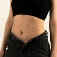 thumbnail image 2 of 2PCS 18K Gold/Silver Plated Waist Chains Pearl CZ Belly Body Chain for the Waist Layered Gold Belly Chains Waist Jewelry for Women 26-41Inch, 2 of 7