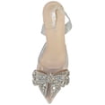 thumbnail image 4 of Berness Women’s Clear Heels – Transparent PVC Strap Rhinestone Bow Pointed Toe Pumps, Kitten Heel Slip-On Mule Formal Dress Shoes for Wedding Party Evening NINA05 Nude Beige 8.5, 4 of 5