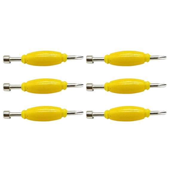 SWETRACE 6Pcs Yellow Metal Plastic Fingerboard Screwdriver Dual Tip Precision Repair Tool