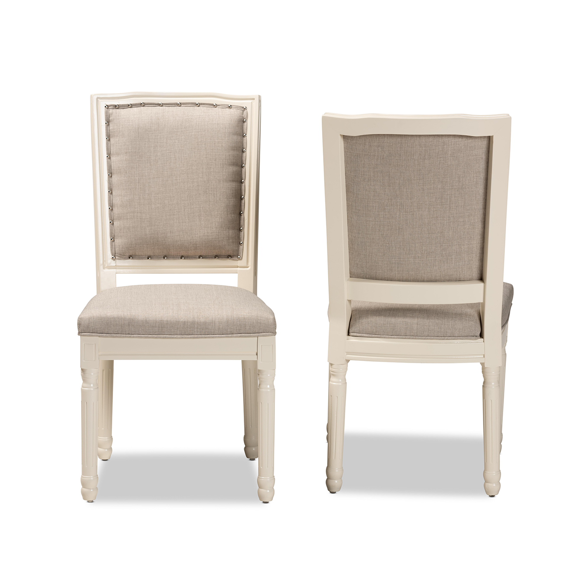 Baxton Studio Louane Dining Chair, Set of 2, Grey