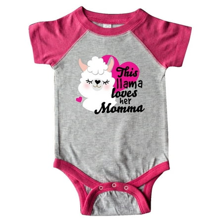 

Inktastic Valentines Day This Llama Loves Her Momma Gift Baby Girl Bodysuit