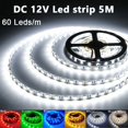 thumbnail image 2 of Tira de luces LED de 5 m, 300 ledes SMD2835, 12 V, color blanco cálido, rojo, verde, azul, RGB, resistente al agua, flexible, para decoración de habitaciones, 2 of 5