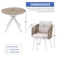 thumbnail image 7 of JOIVI Outdoor 5 Piece Patio Dining Set, Round Dining Table Set with Acacia Wood Top and 4 Woven Rope Chairs, Outdoor Dining Set for Garden, Backyard, Porch, 7 of 7