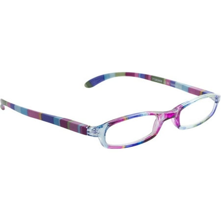 Wink by ICU 1.25 Fashion Reading Glasses, multi-color stripe slim