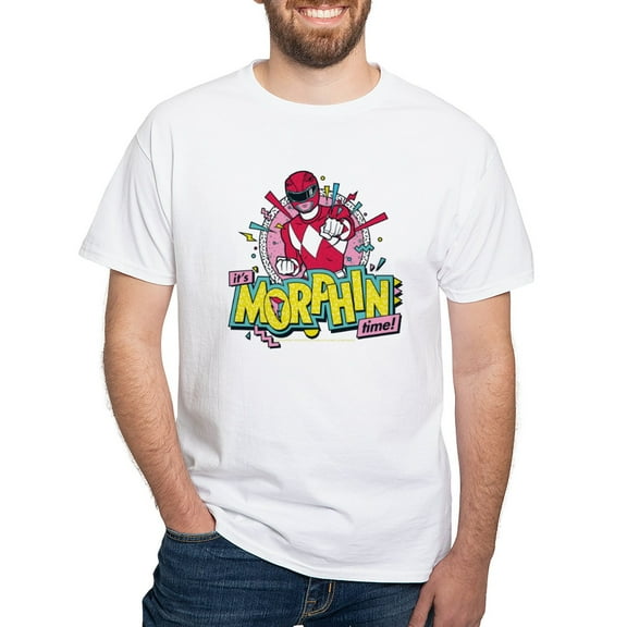 CafePress - Power Rangers Morphin Time Men's Value T Shirt - Men's White Classic Cotton T-Shirts