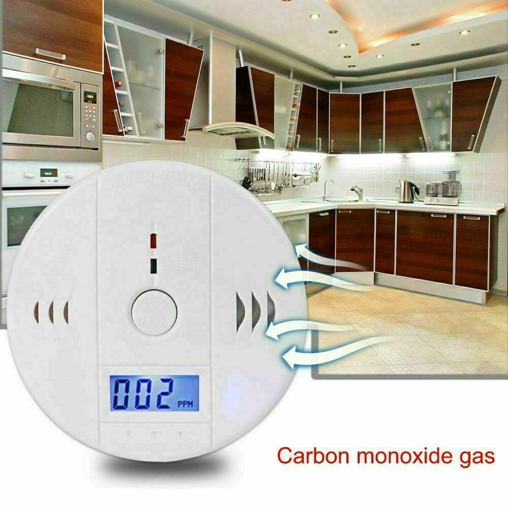 CO Detector Alarm LCD CO Carbon Monoxide Gas Battery Warning