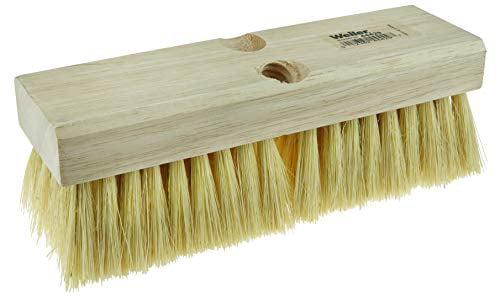 10" Overall Length Weiler 44026 Palmyra Fill Deck Scrub Brush with Wood Block 
