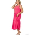 thumbnail image 2 of Zenana's Women & Plus Round Neck Sleeveless A-Line Ruffle Tiered Casual Sun Maxi Dress, 2 of 2