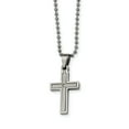 thumbnail image 1 of Stainless Steel Diamond Accent Cross Necklace 22in, 1 of 3