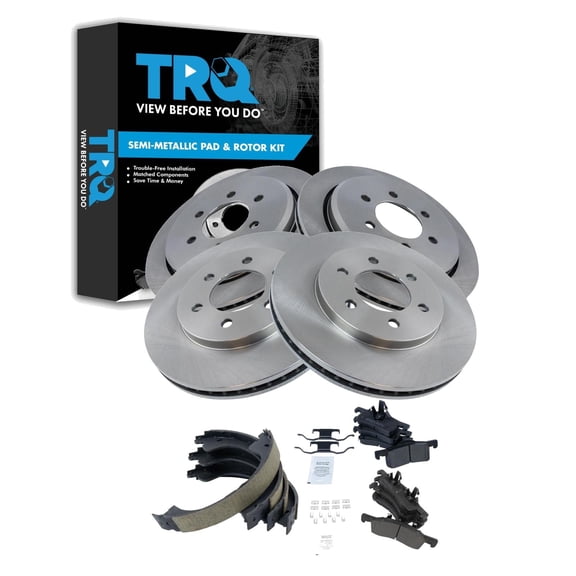 TRQ Front and Rear Brake Pad & Rotor Kit Semi-Metallic Fits 2003-2006 Ford Expedition Lincoln Navigator