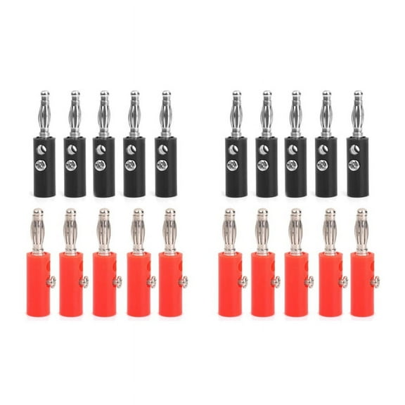 4mm Insulated Banana Plugs Connectors Jack New 20pcs Red Black