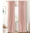 thumbnail image 1 of Cortinas 100% opacas de lino, 50 x 210 cm, color rosa rubor, 2 paneles, 1 of 7