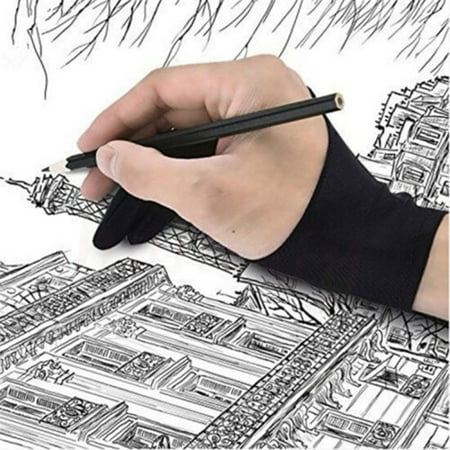 

YuanRX Two Finger Anti-fouling Glove Drawing & Pen Graphic Tablet Pad For Artist Black Home Essentials Arts And Crafts Work Gloves (Clearance)