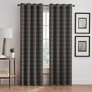 Emerson Stripe Grommet 95-Inch Window Curtain Panel in Haze