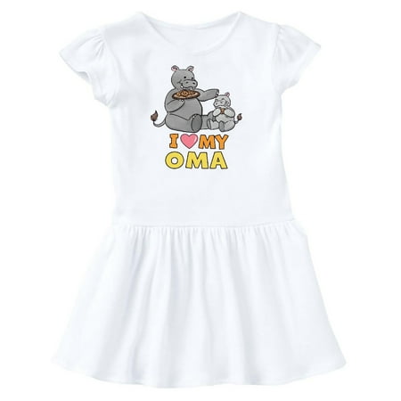 

Inktastic I Love My Oma Hippos Gift Toddler Girl Dress
